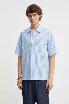 Хлопчатобумажная рубашка Samsoe Samsoe, синий