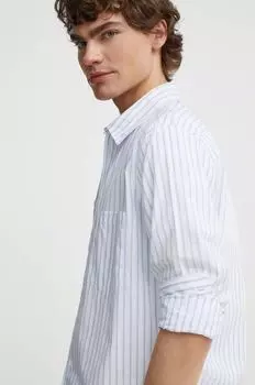 Хлопчатобумажная рубашка Samsoe Samsoe, синий