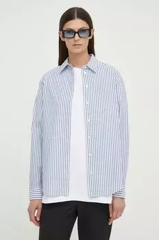 Хлопчатобумажная рубашка Samsoe Samsoe, синий