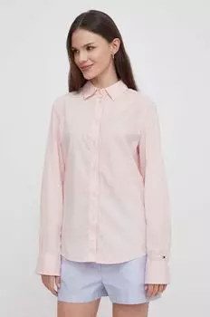 Хлопчатобумажная рубашка Tommy Hilfiger, роза