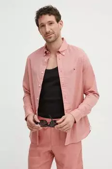 Хлопчатобумажная рубашка Tommy Hilfiger, розовый
