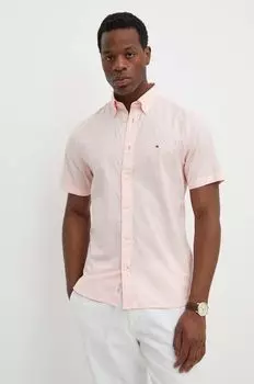 Хлопчатобумажная рубашка Tommy Hilfiger, розовый