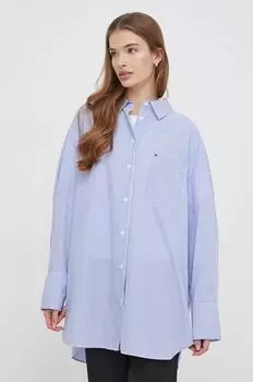 Хлопчатобумажная рубашка Tommy Hilfiger, синий