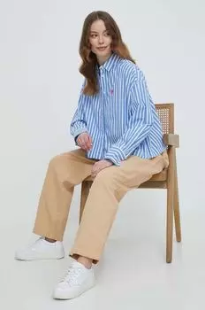 Хлопчатобумажная рубашка Tommy Hilfiger, синий