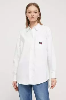Хлопчатобумажная рубашка Tommy Jeans, белый