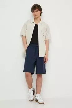 Хлопчатобумажная рубашка Tommy Jeans, бежевый