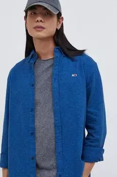 Хлопчатобумажная рубашка Tommy Jeans, синий
