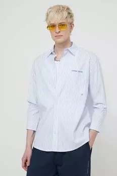 Хлопчатобумажная рубашка Tommy Jeans, синий