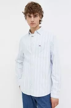 Хлопчатобумажная рубашка Tommy Jeans, синий