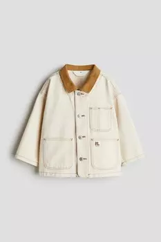Хлопчатобумажная саржевая куртка H&M, бежевый