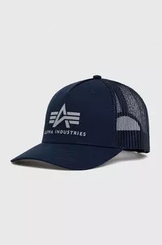 Хлопчатобумажная шапка Alpha Industries, темно-синий