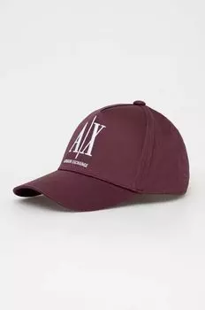 Хлопчатобумажная шапка Armani Exchange, гранат