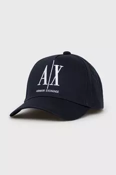 Хлопчатобумажная шапка Armani Exchange, темно-синий