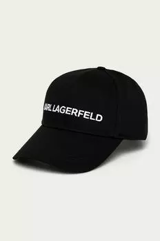 Хлопчатобумажная шапка Karl Lagerfeld, черный