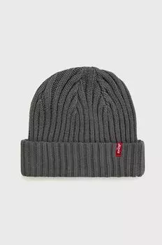 Хлопчатобумажная шапка Levi's, серый