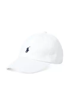 Хлопчатобумажная шапка Polo Ralph Lauren, белый