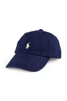 Хлопчатобумажная шапка Polo Ralph Lauren, темно-синий