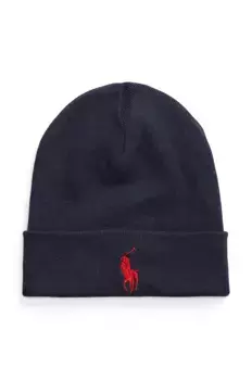 Хлопчатобумажная шапка Polo Ralph Lauren, темно-синий