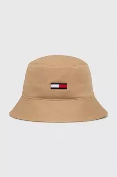 Хлопчатобумажная шапка Tommy Jeans, бежевый