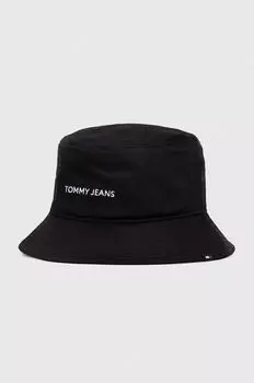 Хлопчатобумажная шапка Tommy Jeans, черный