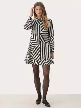 Хлопчатобумажное платье-рубашка esilya Part Two, черный/белый