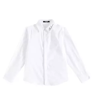 Хлопчатобумажную рубашку Balmain, белый