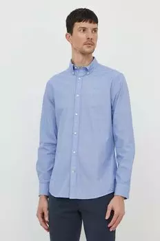 Хлопчатобумажную рубашку Barbour, синий