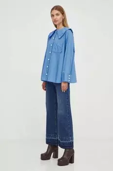 Хлопчатобумажную рубашку Custommade, синий