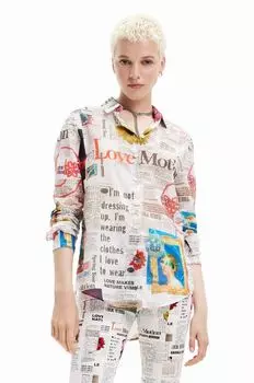 Хлопчатобумажную рубашку Desigual, белый