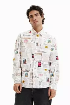 Хлопчатобумажную рубашку Desigual, белый