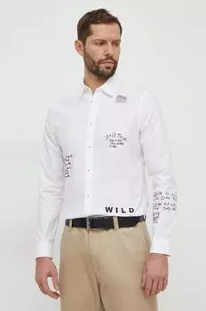 Хлопчатобумажную рубашку Desigual, бежевый