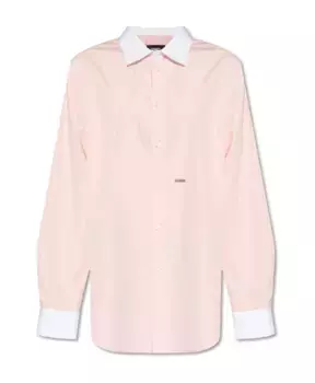 Хлопчатобумажную рубашку Dsquared2, розовый