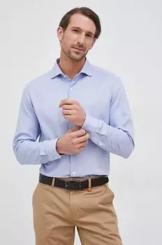 Хлопчатобумажную рубашку Emporio Armani, синий