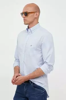 Хлопчатобумажную рубашку Gant, синий