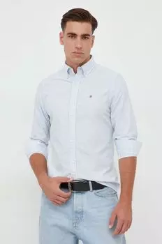 Хлопчатобумажную рубашку Gant, синий