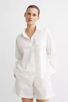 Хлопчатобумажную рубашку H&M, белый