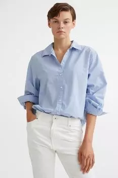 Хлопчатобумажную рубашку H&amp;M, голубой/полосатый