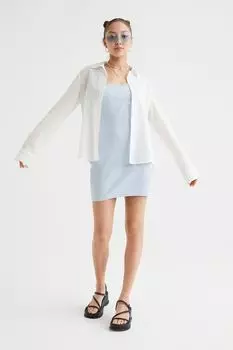 Хлопчатобумажную рубашку H&amp;M, кремовый/полосатый