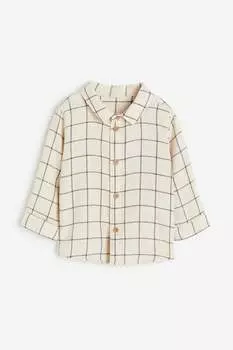 Хлопчатобумажную рубашку H&M, бежевый