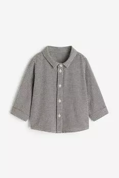 Хлопчатобумажную рубашку H&M, серый