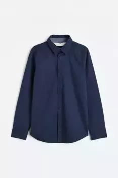 Хлопчатобумажную рубашку H&M, синий