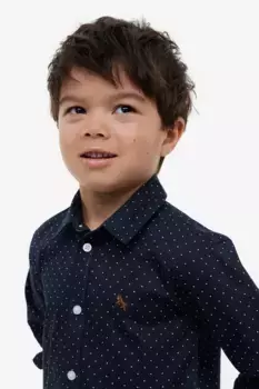 Хлопчатобумажную рубашку H&M, синий