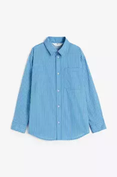 Хлопчатобумажную рубашку H&M, синий