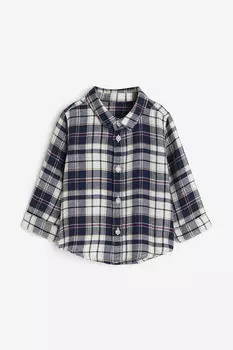 Хлопчатобумажную рубашку H&M, синий