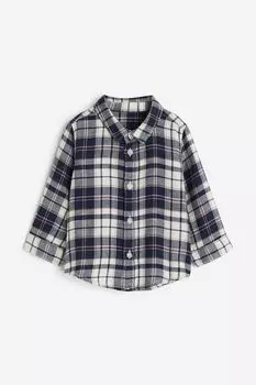Хлопчатобумажную рубашку H&M, синий
