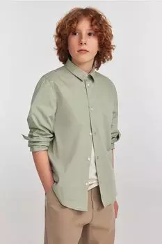 Хлопчатобумажную рубашку H&M, зеленый