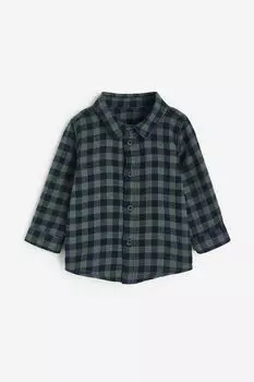 Хлопчатобумажную рубашку H&M, зеленый