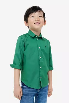 Хлопчатобумажную рубашку H&M, зеленый