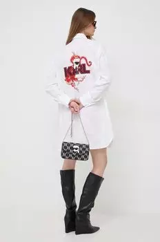 Хлопчатобумажную рубашку Karl Lagerfeld, белый