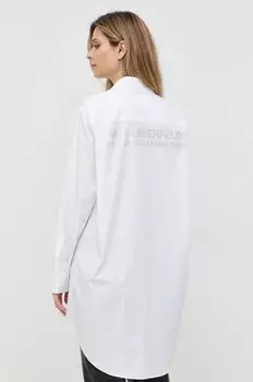Хлопчатобумажную рубашку Karl Lagerfeld, белый